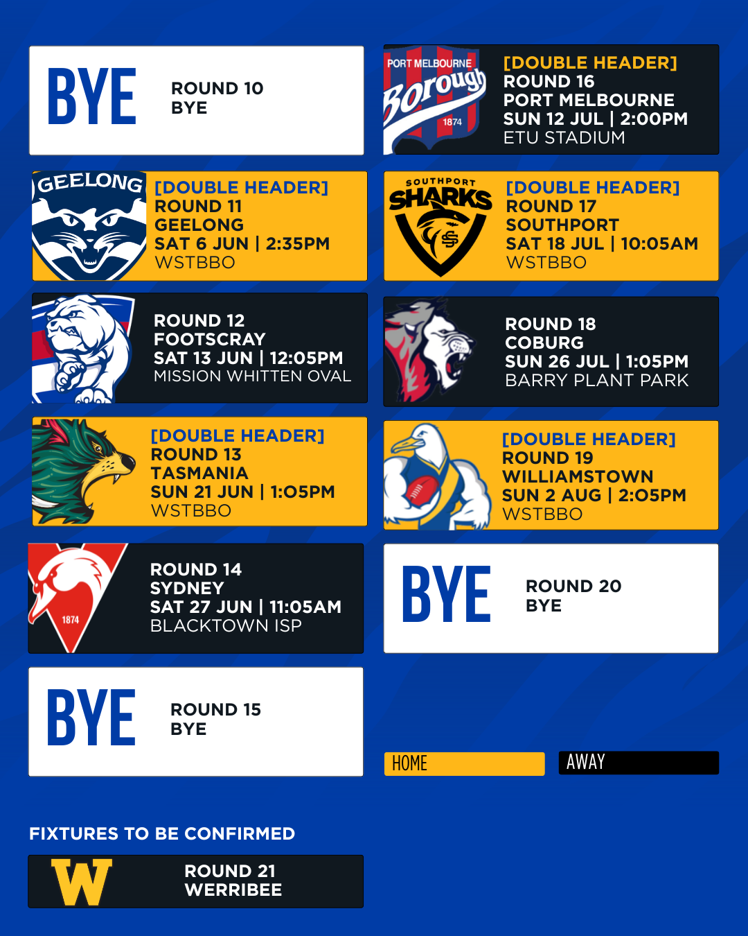 2026 Sandringham Fixture 