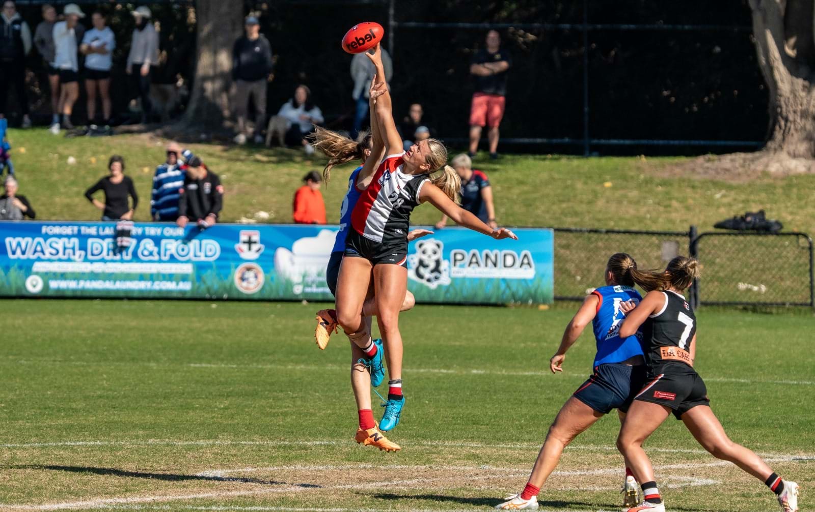 Maddison competes for ball vs Case