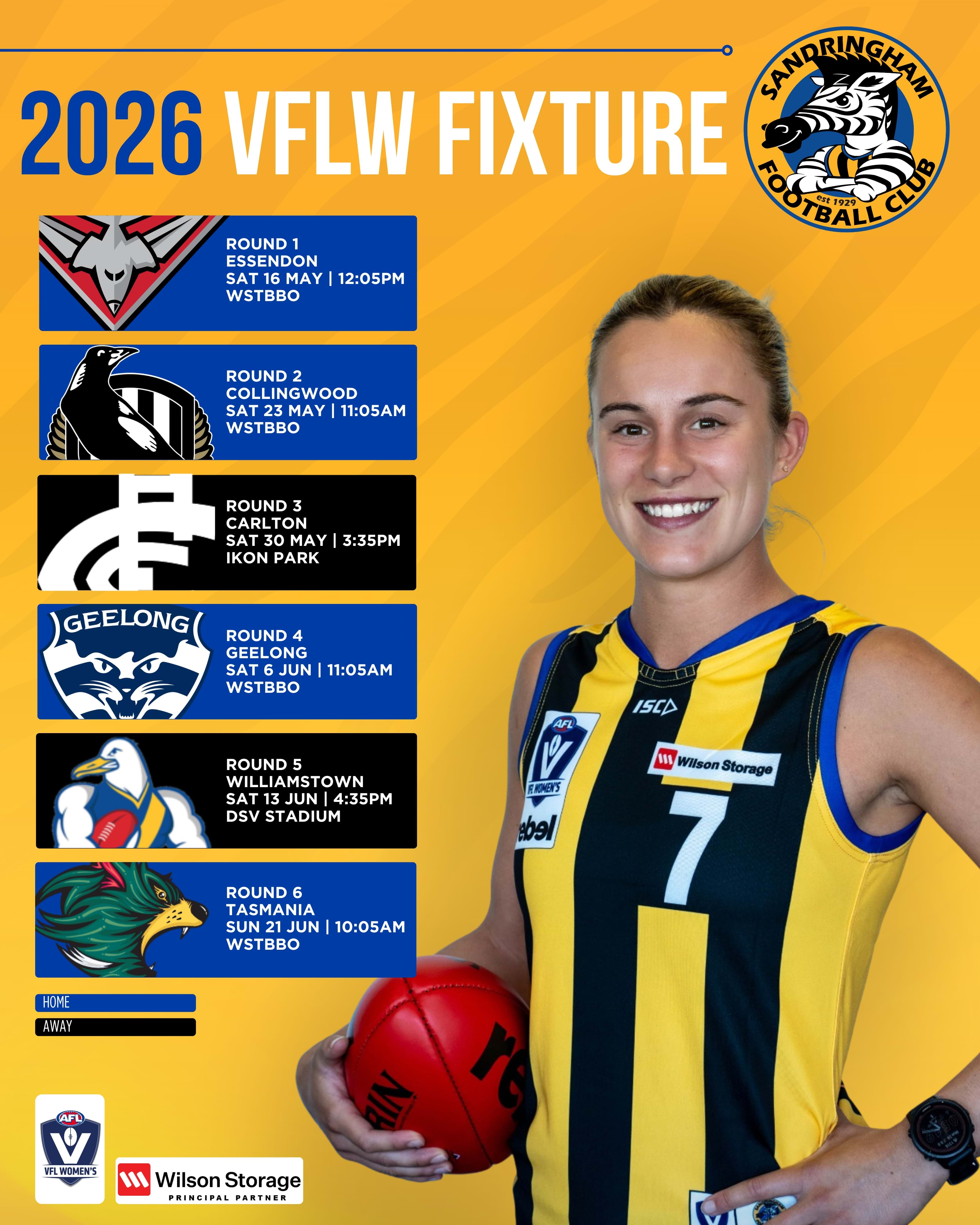 2026 Sandringham VFLW Fixture